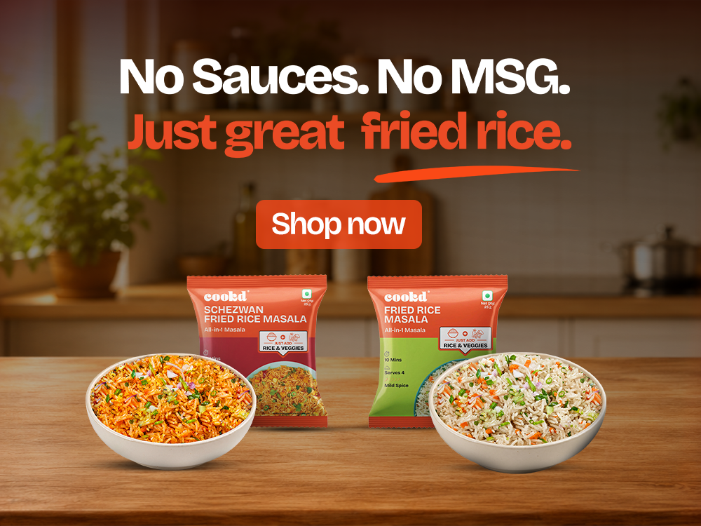 Cookd fried rice masala: No sauces. No MSG. Just great fried rice.