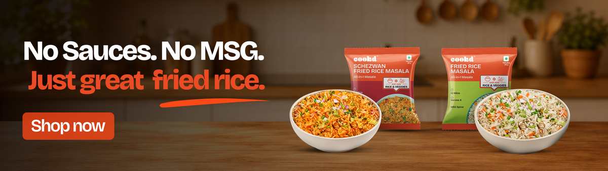 Cookd fried rice masala: No sauces. No MSG. Just great fried rice.