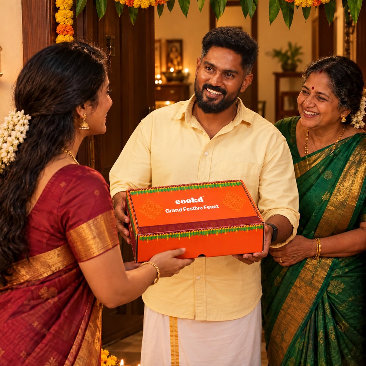 Giving the Grand Festive Feast at the doorstep on Deepavali